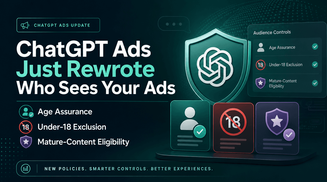 ChatGPT Ads Just Rewrote Who Sees Your Ads: Age Assurance, Under-18 Exclusion, and Mature-Content Eligibility