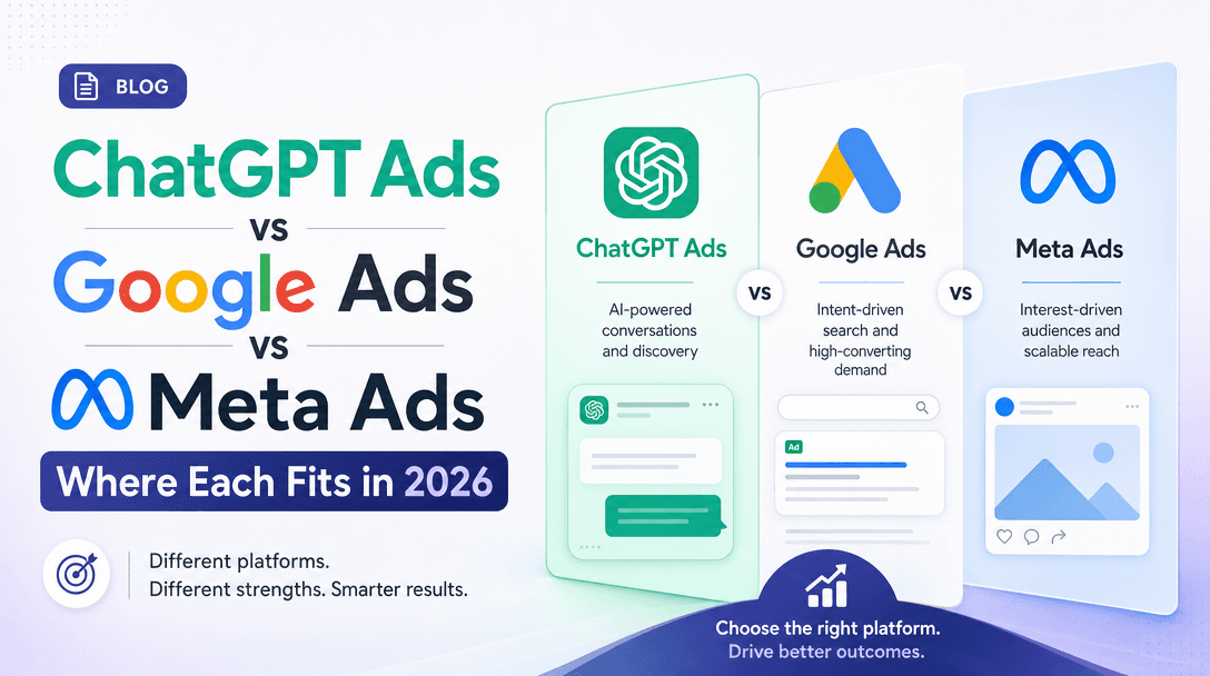 ChatGPT Ads vs Google Ads vs Meta Ads: Where Each Fits in 2026