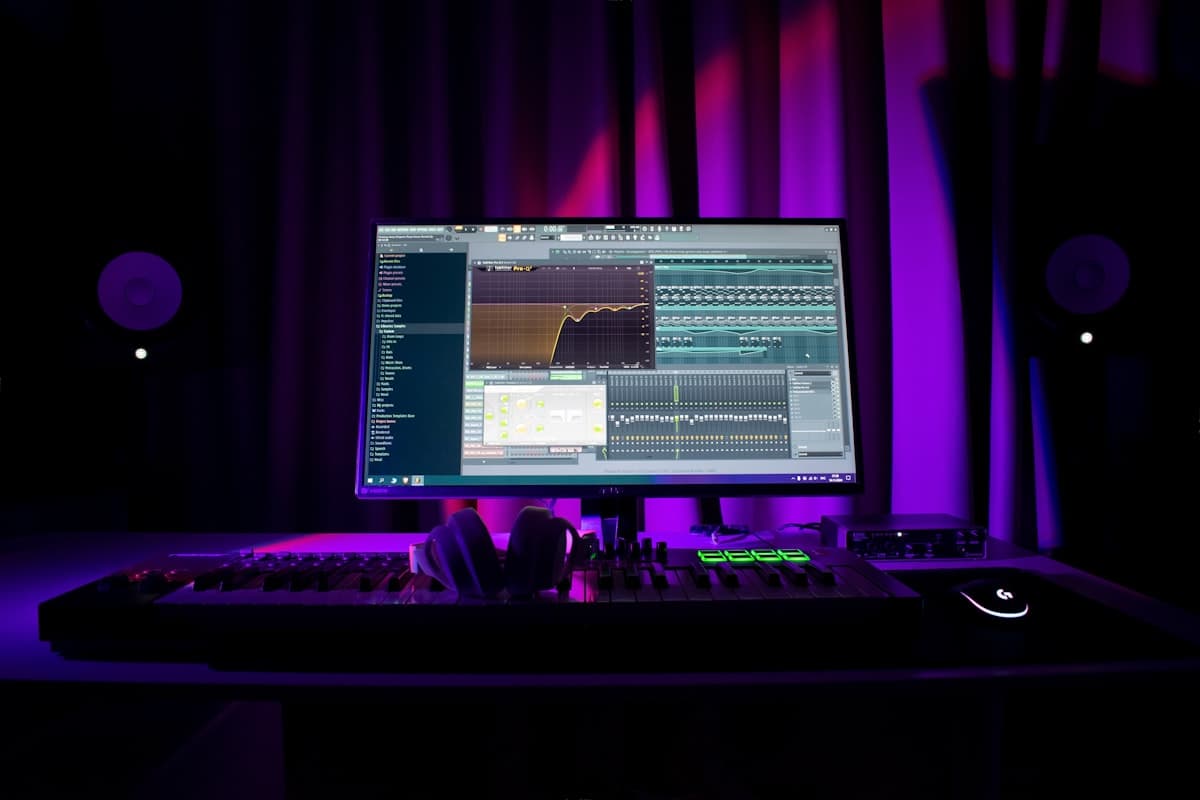 Music production software on a computer screen
