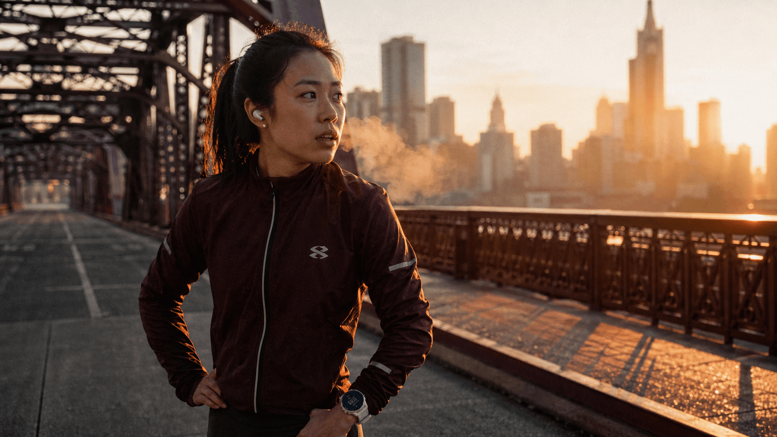 Morning Runner at City Sunrise
