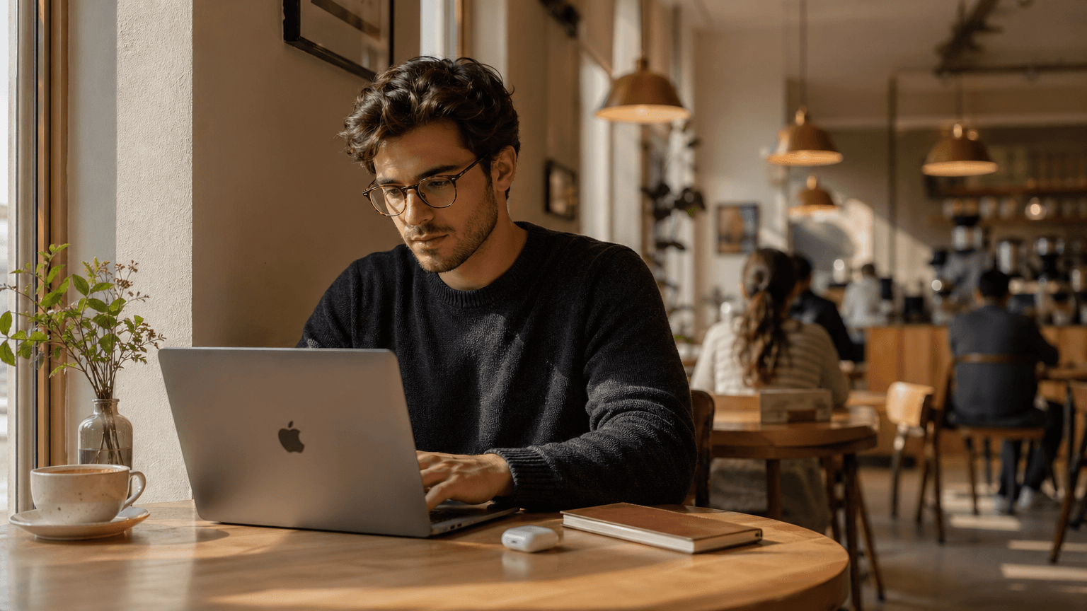 Remote Worker in Café